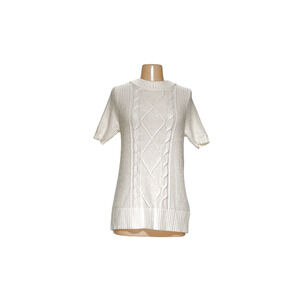 Torrid Cream Cable Knit Short Sleeve Top